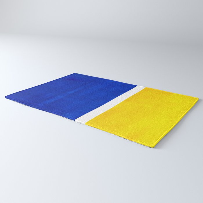 Colorful Bright Minimalist Rothko Blue Yellow Midcentury Modern Art Vintage Pop Art Rug Gallery Image 3