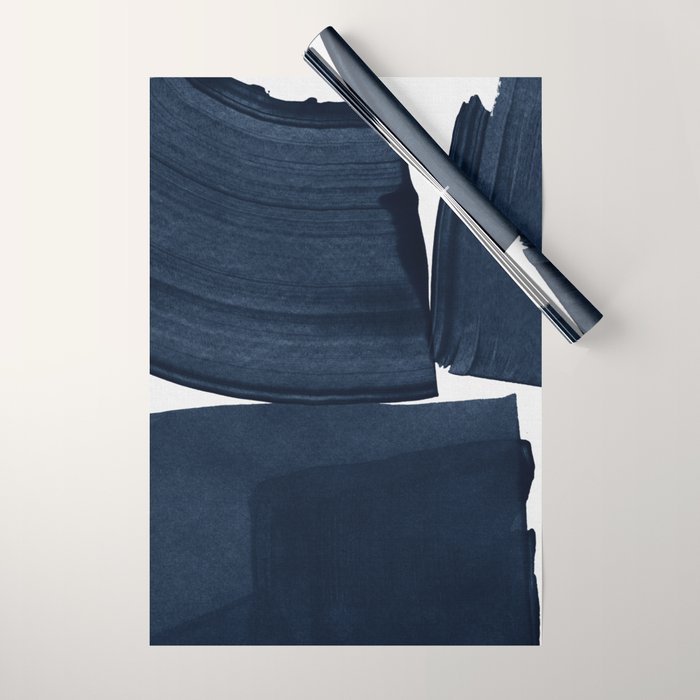 Minimalist Painting Blue I, Navy Decor Wrapping Paper Gallery Image 1