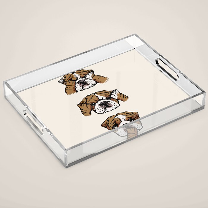 No Evil English Bulldog Acrylic Tray Gallery Image 1