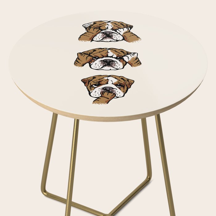 No Evil English Bulldog Side Table Gallery Image 2