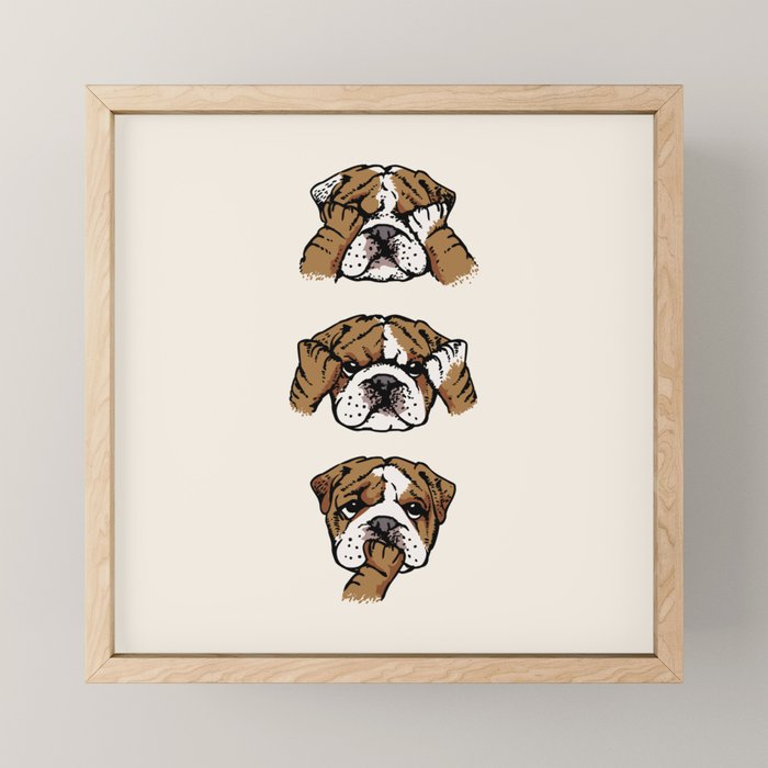 No Evil English Bulldog Mini Art Print Gallery Image 1