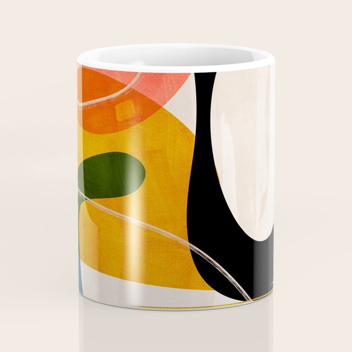 mid century shapes abstract painting Coffee Mug Gallery Image 4