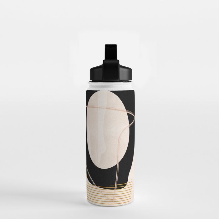 mid century shapes abstract painting Water Bottle Gallery Image 2