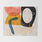 mid century shapes abstract painting Throw Blanket Gallery Image 2