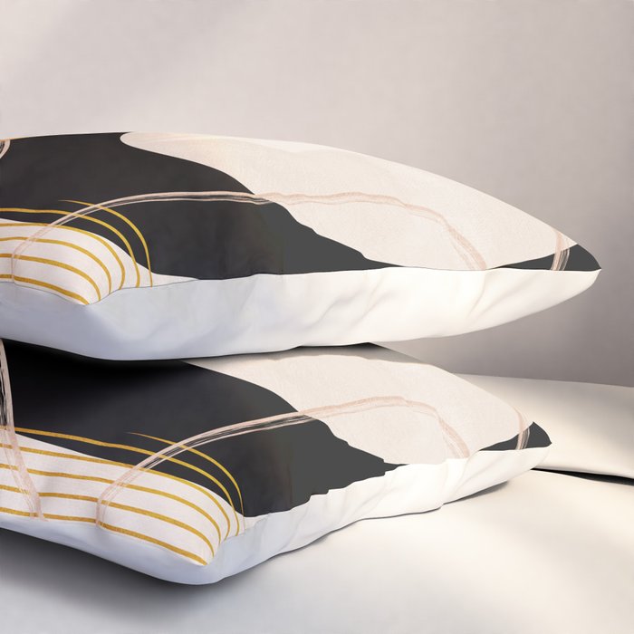 mid century shapes abstract painting Pillow Sham Gallery Image 3