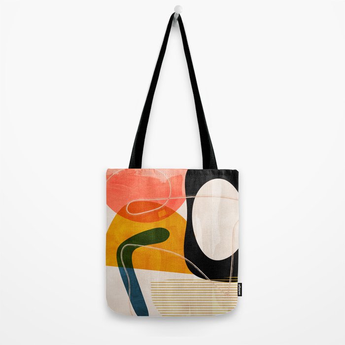 mid century shapes abstract painting Tote Bag Gallery Image 2