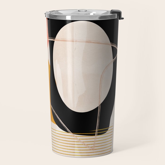 mid century shapes abstract painting Travel Mug Gallery Image 2
