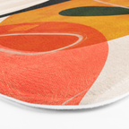 mid century shapes abstract painting Bath Mat Gallery Image 3