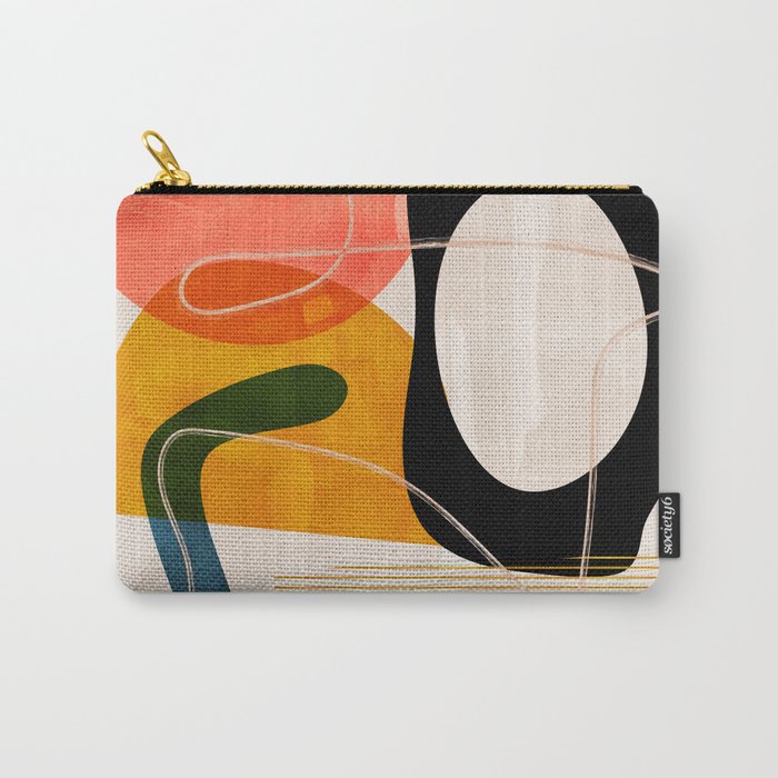 mid century shapes abstract painting Carry All Pouch Gallery Image 1