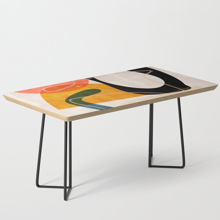 mid century shapes abstract painting Coffee Table Gallery Image 1