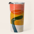 mid century shapes abstract painting Travel Mug Gallery Image 3