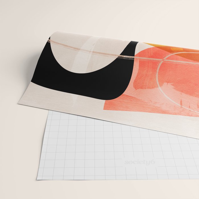 mid century shapes abstract painting Wrapping Paper Gallery Image 2