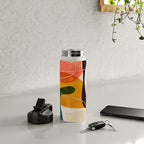 mid century shapes abstract painting Water Bottle Gallery Image 4