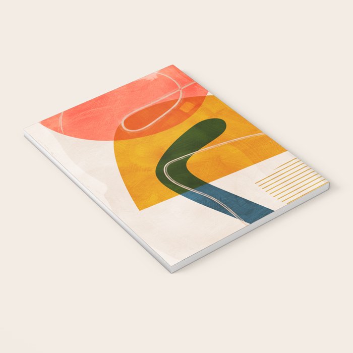 mid century shapes abstract painting Notebook Gallery Image 3