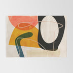 mid century shapes abstract painting Rug Gallery Image 2