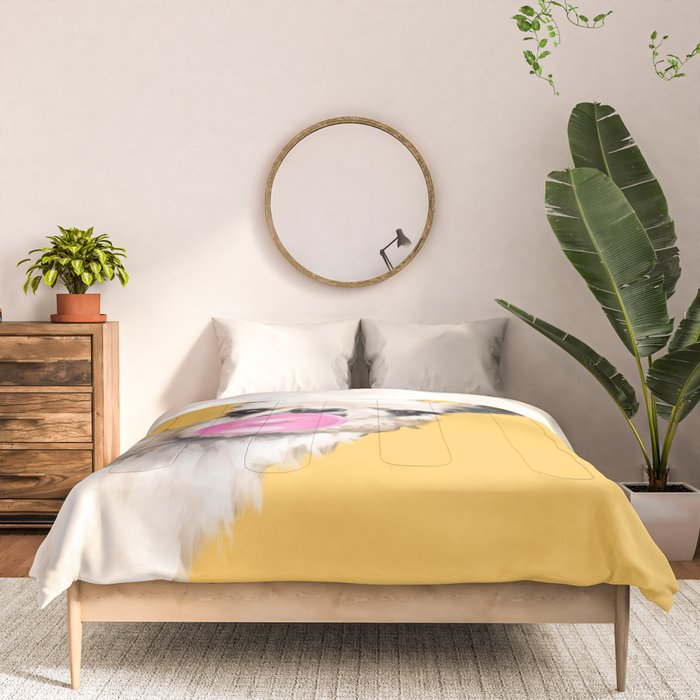 Bubble Gum Sneaky Llama in Yellow Comforter Gallery Image 3
