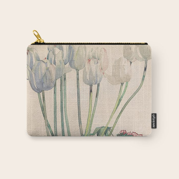 Charles Rennie Mackintosh "White tulips" Carry All Pouch Gallery Image 1