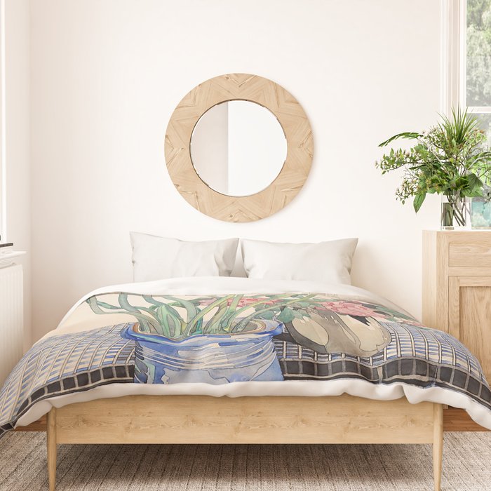 Charles Rennie Mackintosh "White tulips" Duvet Cover Gallery Image 3