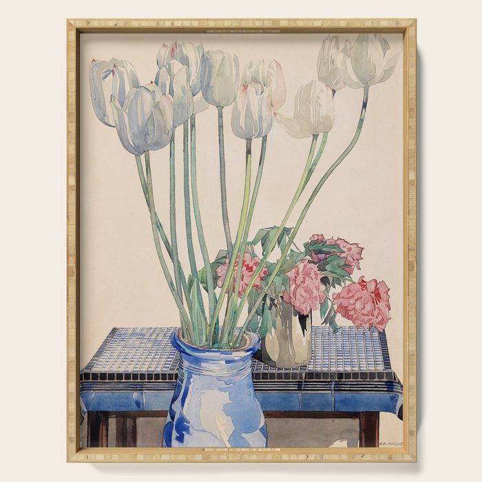 Charles Rennie Mackintosh "White tulips" Serving Tray Gallery Image 1