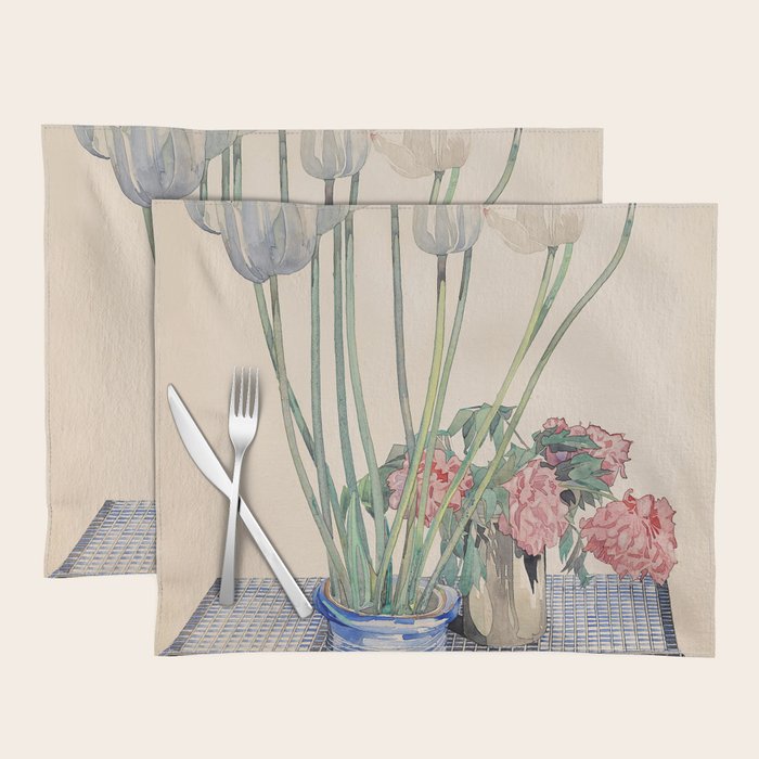 Charles Rennie Mackintosh "White tulips" Placemat Gallery Image 1