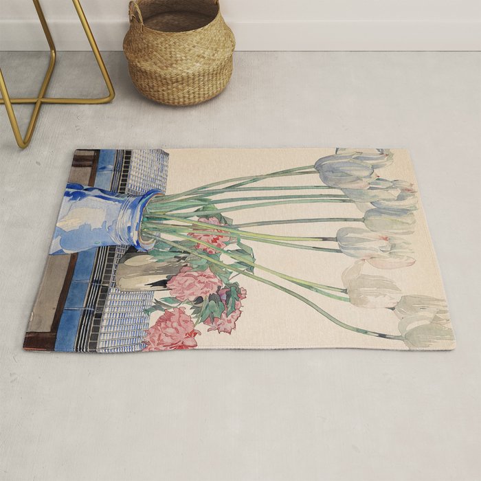 Charles Rennie Mackintosh "White tulips" Rug Gallery Image 1
