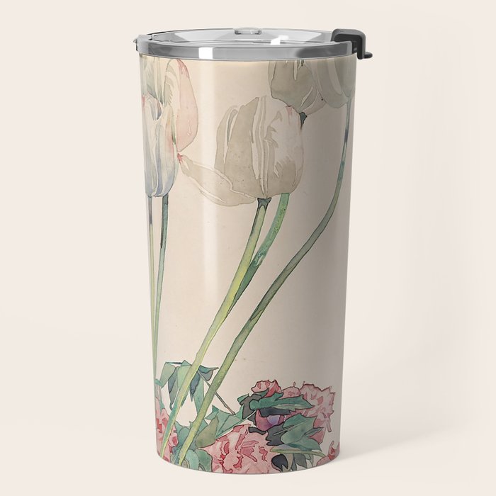 Charles Rennie Mackintosh "White tulips" Travel Mug Gallery Image 2