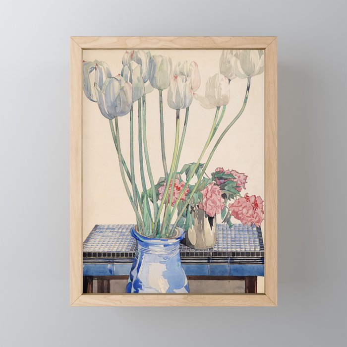 Charles Rennie Mackintosh "White tulips" Mini Art Print Gallery Image 1
