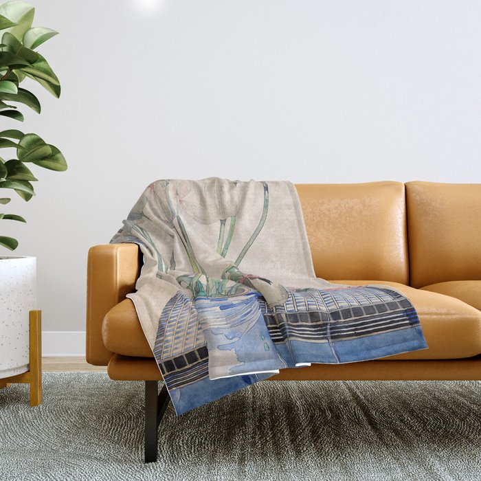 Charles Rennie Mackintosh "White tulips" Throw Blanket Gallery Image 1