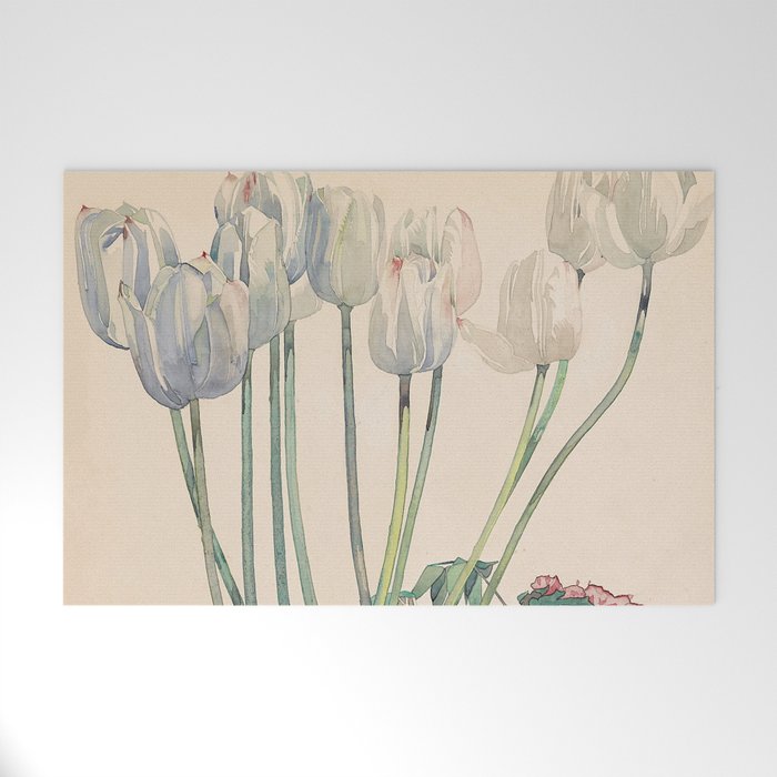 Charles Rennie Mackintosh "White tulips" Welcome Mat Gallery Image 1