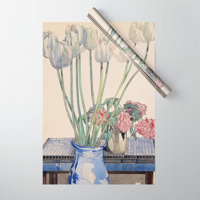 Charles Rennie Mackintosh "White tulips" Wrapping Paper Gallery Image 1