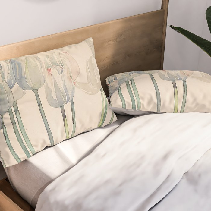 Charles Rennie Mackintosh "White tulips" Pillow Sham Gallery Image 2
