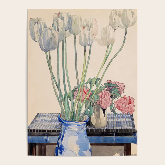Charles Rennie Mackintosh "White tulips" Poster Gallery Image 4