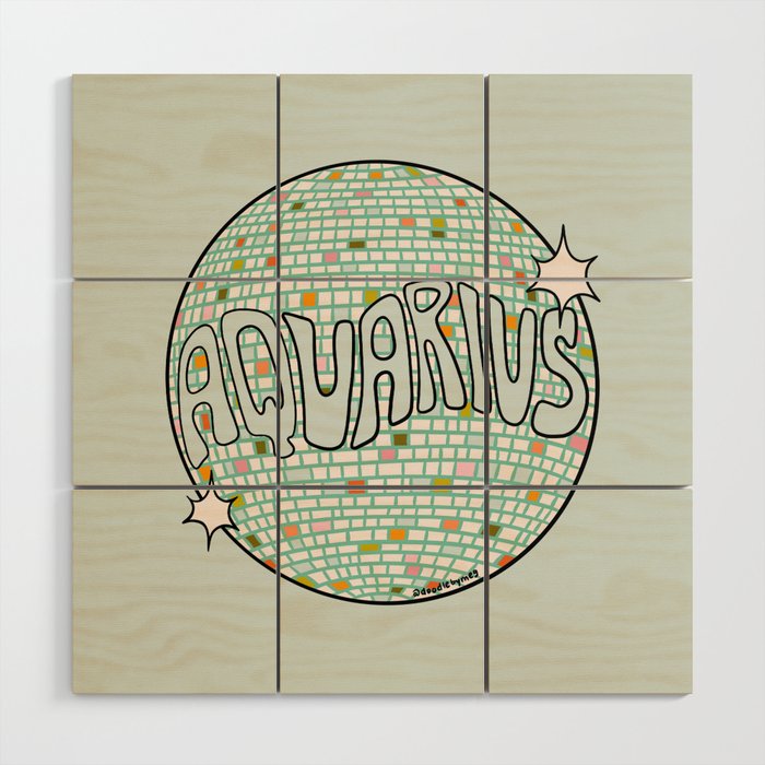 Aquarius Disco Ball Wood Wall Art Gallery Image 1