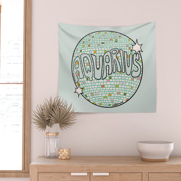 Aquarius Disco Ball Wall Tapestry Gallery Image 2