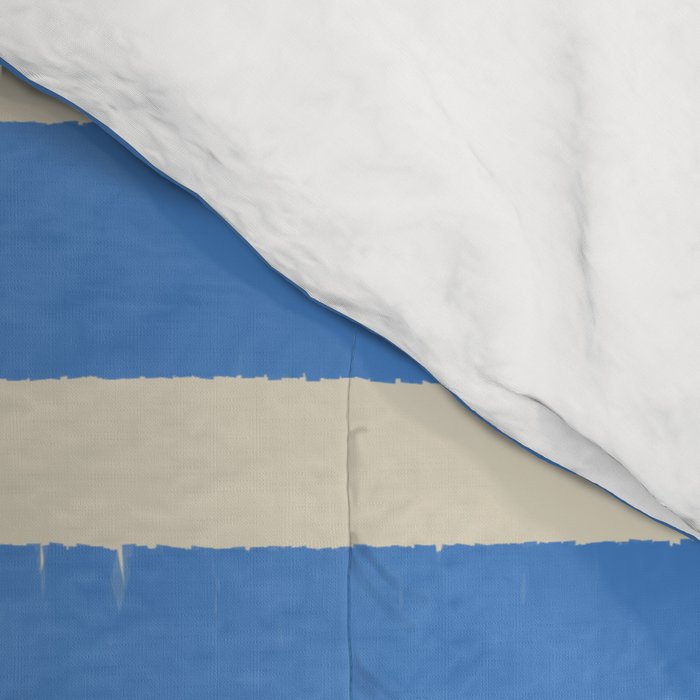 Nautical Blue White Stripes Hand Painted Coastal Pattern Comforter Gallery Image 4