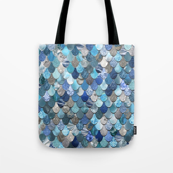 Mermaid Ocean Blue Pattern Tote Bag Gallery Image 1