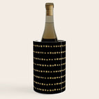 Boho Mudcloth Dots Pattern, Black and Gold Wine Chiller Gallery Image 3