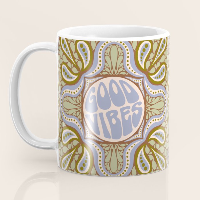 Groovy Good Vibes Typography Coffee Mug Gallery Image 3