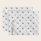 Reindeer animal doodle art pattern Placemat Gallery Image 1