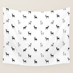 Reindeer animal doodle art pattern Wall Tapestry Gallery Image 4