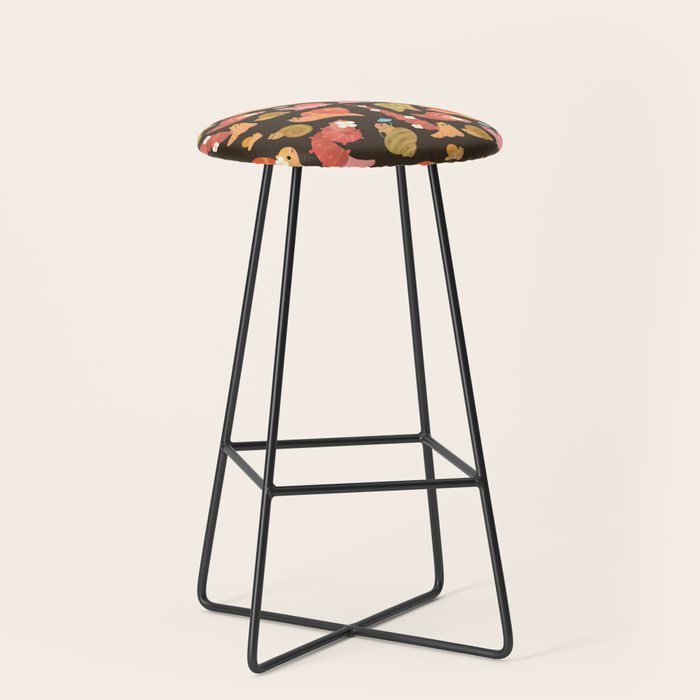 Snail and small flowers Stool Gallery Image 1