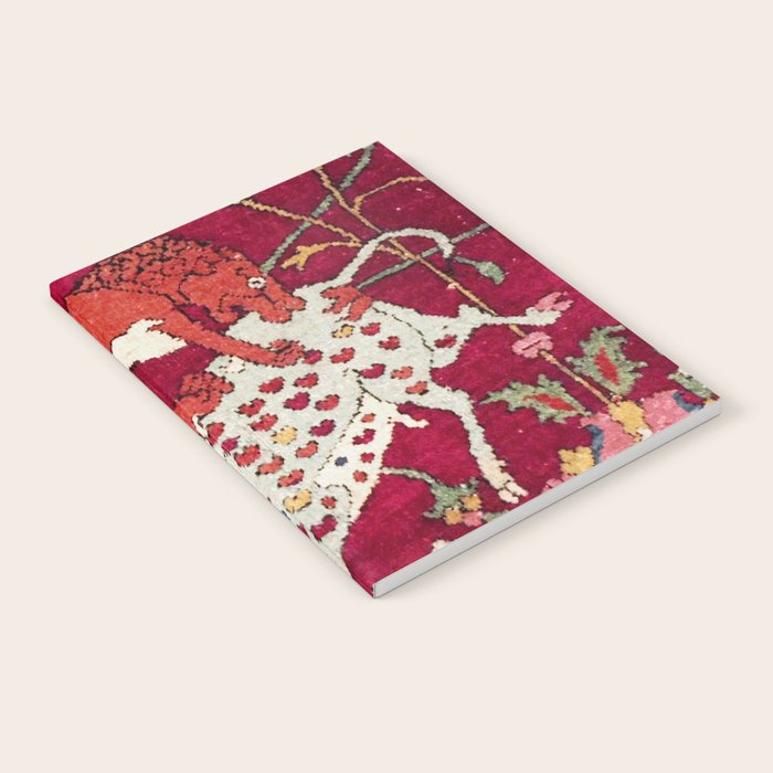 Safavid Antique Hunting Rug Animal Print Notebook Gallery Image 1