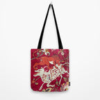 Safavid Antique Hunting Rug Animal Print Tote Bag Gallery Image 2