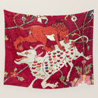 Safavid Antique Hunting Rug Animal Print Wall Tapestry Gallery Image 4