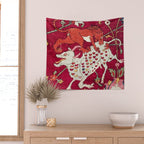 Safavid Antique Hunting Rug Animal Print Wall Tapestry Gallery Image 2
