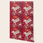 Safavid Antique Hunting Rug Animal Print Wallpaper Gallery Image 2