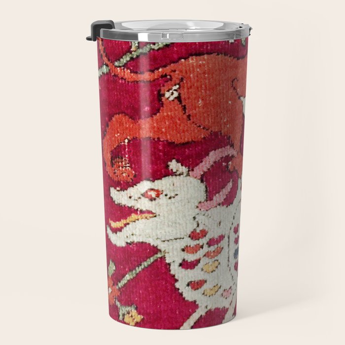 Safavid Antique Hunting Rug Animal Print Travel Mug Gallery Image 3
