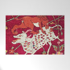 Safavid Antique Hunting Rug Animal Print Welcome Mat Gallery Image 1