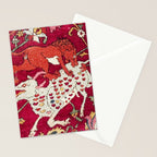 Safavid Antique Hunting Rug Animal Print Stationery Card Gallery Image 2