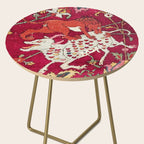 Safavid Antique Hunting Rug Animal Print Side Table Gallery Image 2